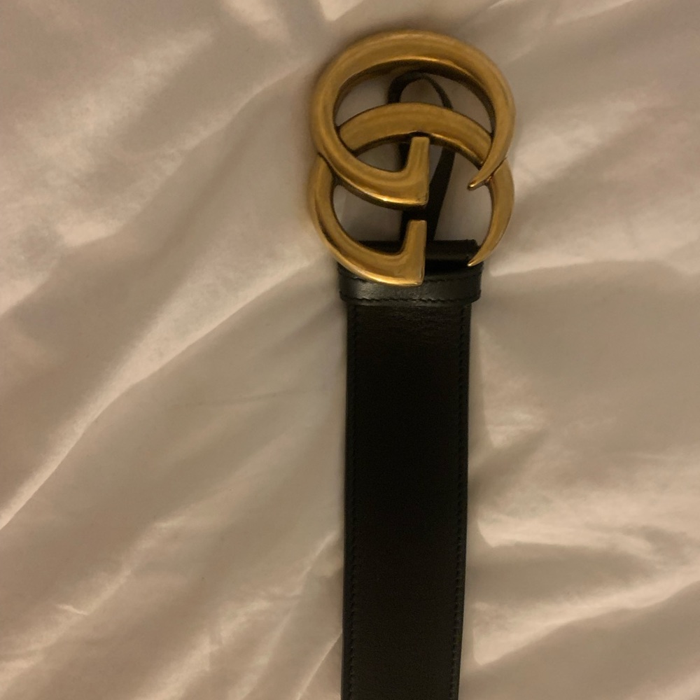 Women’s Gucci GG marmont black leather belt sz 80